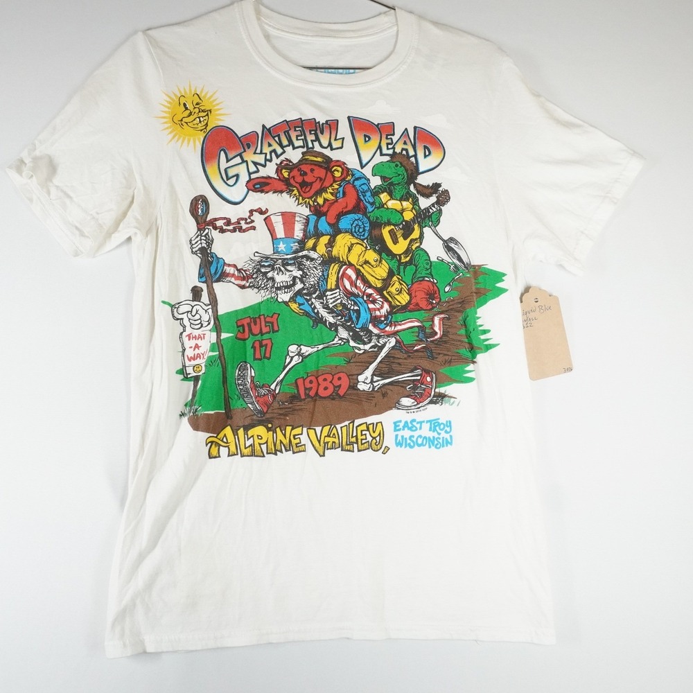 Liquid Blue Grateful Dead T-Shirt Men Small White Alpine Valley Graphic Tee
